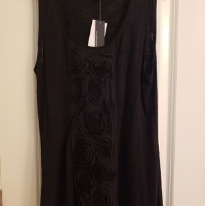 Cable & Gauge Black Rose Tank Top